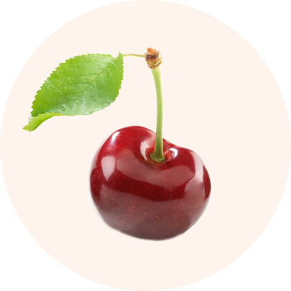 Cherry with leaf.